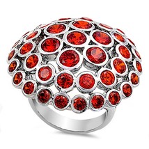 Sterling Silver January Round Simulated Garnet Ring - £60.52 GBP+
