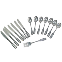 Salem Stainless Beaded Flatware Dinner Knives Soup Tablespoons Meat Fork... - $39.59