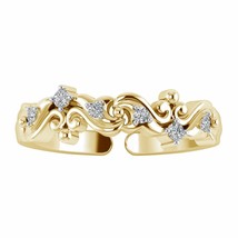 0.07 Carat Diamond Designer Adjustable Women&#39;s Toe Ring 14k Yellow Gold ... - $9.49