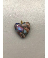 Sea Sediment and Pyrite Heart Pendant 20x20mm stone cab cabochon, mosaic... - €3,01 EUR