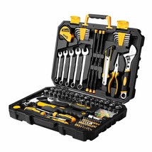 158 Piece Tool Set-General Household Hand Tool Kit,Auto Repair Tool Set, With Pl - £80.66 GBP