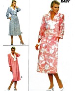 1980s Butterick Sewing Pattern 3756 Womens Blouson Dress or Top &amp; Skirt ... - £4.73 GBP