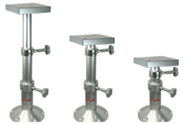 Two Stage Adjustable Telescopic Table Pedestal Mount Aluminum 295-695mm Marine - £268.65 GBP