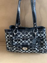 Coach Penelope Black White Shoulder Handbag 19043 ( N8) - £59.35 GBP