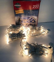 Clear 200 Icicle Lights 18ft. Indoor/Outdoor White Wire-RARE VINTAGE-Shi... - £23.02 GBP