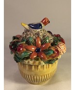 Vintage Capodimonte Floral Fruit Basket Bird Nest Covered Dish Italy Sma... - €55,52 EUR