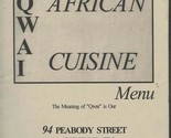 QWAI African Cuisine Menu Peabody Street Nashville Tennessee 1990&#39;s - $27.72