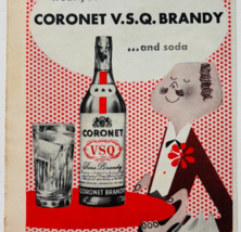 1944 Coronet VSQ Brandy Advertisement WW2 Era Liquor Distillery War Bond... - $367.32 MXN