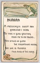 Art Nouveau Motto Aurora A Messenger Sweet And Gracious L.F. Pease Postcard G40 - $12.95