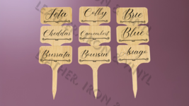 Laser Engraved Bamboo Cheese Markers Charcuterie Party Board - $3.05 CAD