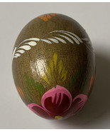 Hand Painted Wooden Egg Decoration Flowers  2 1/4” Spring Decor Easter - £7.73 GBP