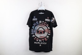 Y2K Streetwear Mens Large Faded American Fighter UFC MMA Short Sleeve T-Shirt - £34.75 GBP