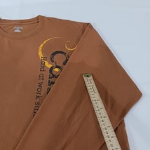 Carhartt K214 BRN Men's Brown Long Sleeve Graphic T-Shirt Hard At Work Size XL image 5