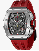 TSAR BOMBA - TB-8204SGLZ- Men Watches 50m Waterproof Chronograph Quartz - Red - £238.90 GBP