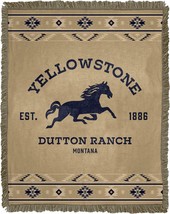 Yellowstone - Dutton Ranch, Northwest Woven Jacquard Throw Blanket, 46&quot; ... - $58.93