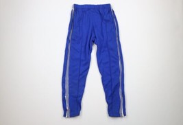 Vintage 70s Streetwear Boys Small Distressed Striped Knit Sweatpants Blu... - $34.60
