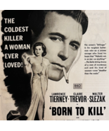 1947 Born To Kill Movie Advertisement Lawrence Tierney Film Dillinger DWUU3 - $41.13 CAD