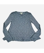 Tucker + Tate Girls Top Size XL 14-16 Green Blue Henley Raw Edge V-Neck ... - $13.85