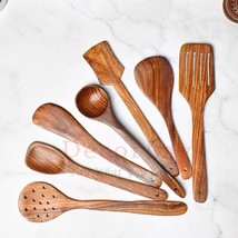 Wooden Spoons for Cooking Kitchen Utensils Set Non Stick Spatulas Set of 8 - £35.79 GBP