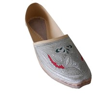 Men Shoes Indian Handmade Espadrilles Embroidered Wedding Cream Jutties US 9.5 - £43.85 GBP