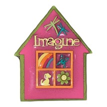 Vintage Imagine House Pin Designs By Lucinda Pink Green Glitter Dog Rainbow - £15.92 GBP