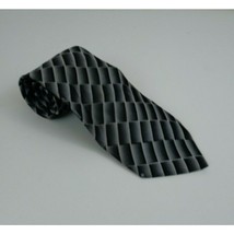 Arrow Gray &amp; Black Tie With Rectangle Designs - £9.91 GBP