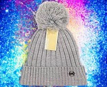 MICHAEL KORS Gray Knit Pom Beanie One Size New With Tags MSRP $48 - £31.37 GBP