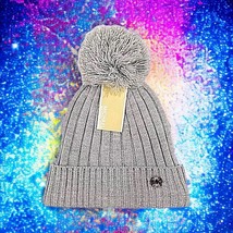 MICHAEL KORS Gray Knit Pom Beanie One Size New With Tags MSRP $48 - $39.59