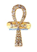 Ankh Spirituel Cristal Strass Bague Avec Bracelet Extensible Positif Pui... - £17.07 GBP+