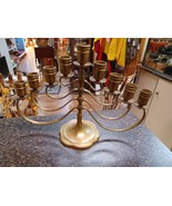 Brass Chanukah Menorah 9 Arm Candle Holder 10&quot; x 14&quot; - $940.64 MXN