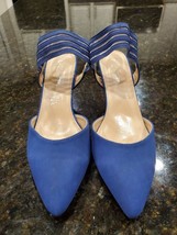 Forever Women&#39;s Blue Pointed Toe Sling Back Heels Sandals Size US 10 - $22.00