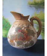 DOULTON BURSLEM FLORAL ANTIQUE PITCHER 6&quot; GOLD AND FLOWERS - £108.61 GBP