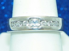 Cubic Zirconia Band Ring Real Solid .925 Sterling Silver 4.5 G Size 9.75 - £29.30 GBP