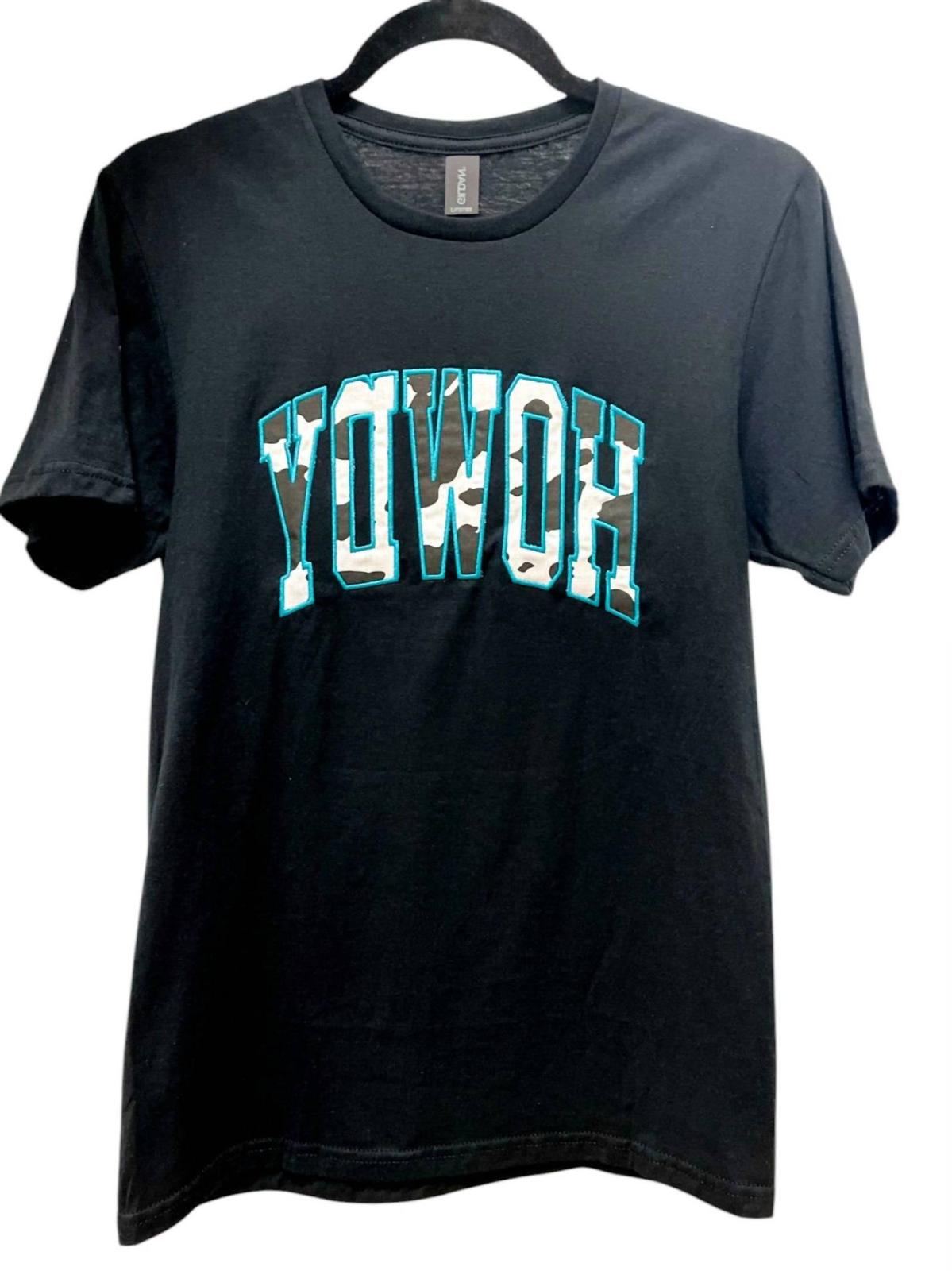 Gildan Howdy Embroidered Graphic Tee Top Black - $59.00