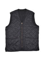 Barbour Vest Mens L Black Quilted Full Zip Fleece Lined Jacket Polarquilt - £44.47 GBP