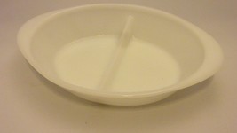 Vintage Made in USA Glasbake J2352 Milk White with Divider - $14.80