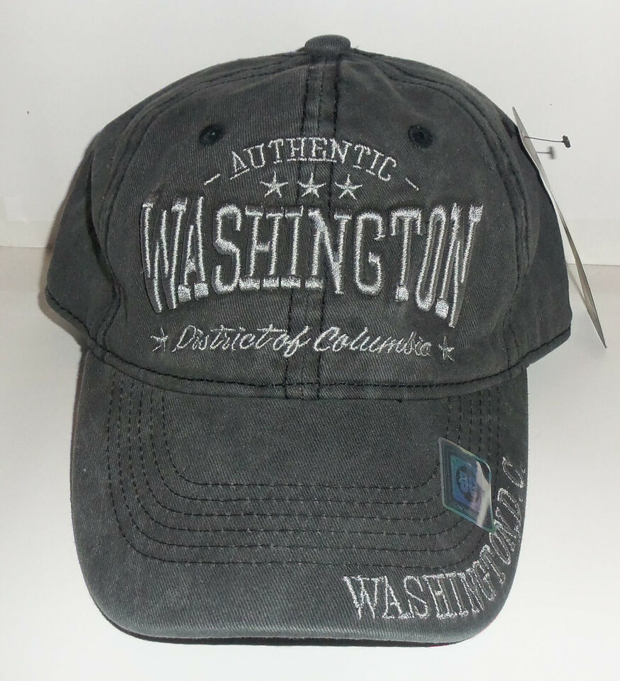 Primary image for NWT MENS District of Columbia WASHINGTON DISTRESSED BLACK BASEBALL HAT / CAP