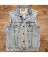 Vintage Levi Denim Vest Men’s Medium Made In USA Trucker Biker 80s 90s R... - $41.85