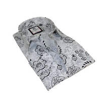 Men's Shirt By CASILA Turkey Cotton Blend Long Sleeves 501700-05 Black Floral image 6