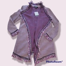 St. John Collection GORGEOUS Mina Artistic Fringe Purple Cardigan - Size M - £620.35 GBP