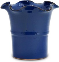 Planter Vase SCAVO GIARDINI-GARDEN Tuscan Italian Fluted Rim Large Dark ... - $199.00