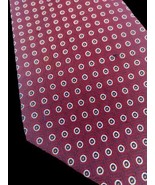 Polo Ralph Lauren Tie Silk Made by Hand Burgundy Red Textured Polka Dot ... - $61.08 CAD