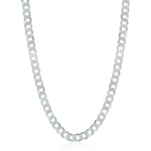 Rhodium Plated Sterling Silver 3.45mm Urban Cuban Chain Necklace - £53.98 GBP+