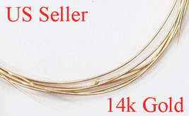 Pure 14k Solid Yellow Gold Round wire gauge 22   1&quot; , 2&quot;, 6&quot;, 12&quot;  US se... - $12.01