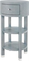 Side Table Bungalow 5 Claudette Round Gray Washed Lacquered Linen Stained - £1,319.91 GBP