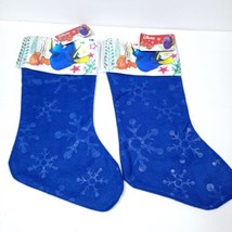 Disney Christmas Stocking Finding Nemo Dory 15&quot; Blue Shiny Snowflakes Lo... - £15.63 GBP