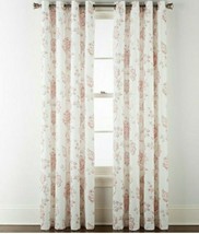 New (1) Jc Penney Jcp Quinn Jacobean Faded Rose Grommet Curtain Panel 50X84 Pink - $51.47