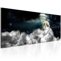 Tiptophomedecor Stretched Canvas Landscape Art - Moon In The Clouds - Stretched  - £71.93 GBP+