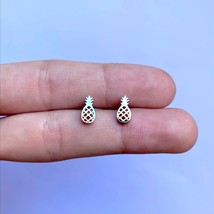 Business Casual Stainless Steel Pineapple Earrings, Fruit Jewelry, Summer Studs, - £14.84 GBP