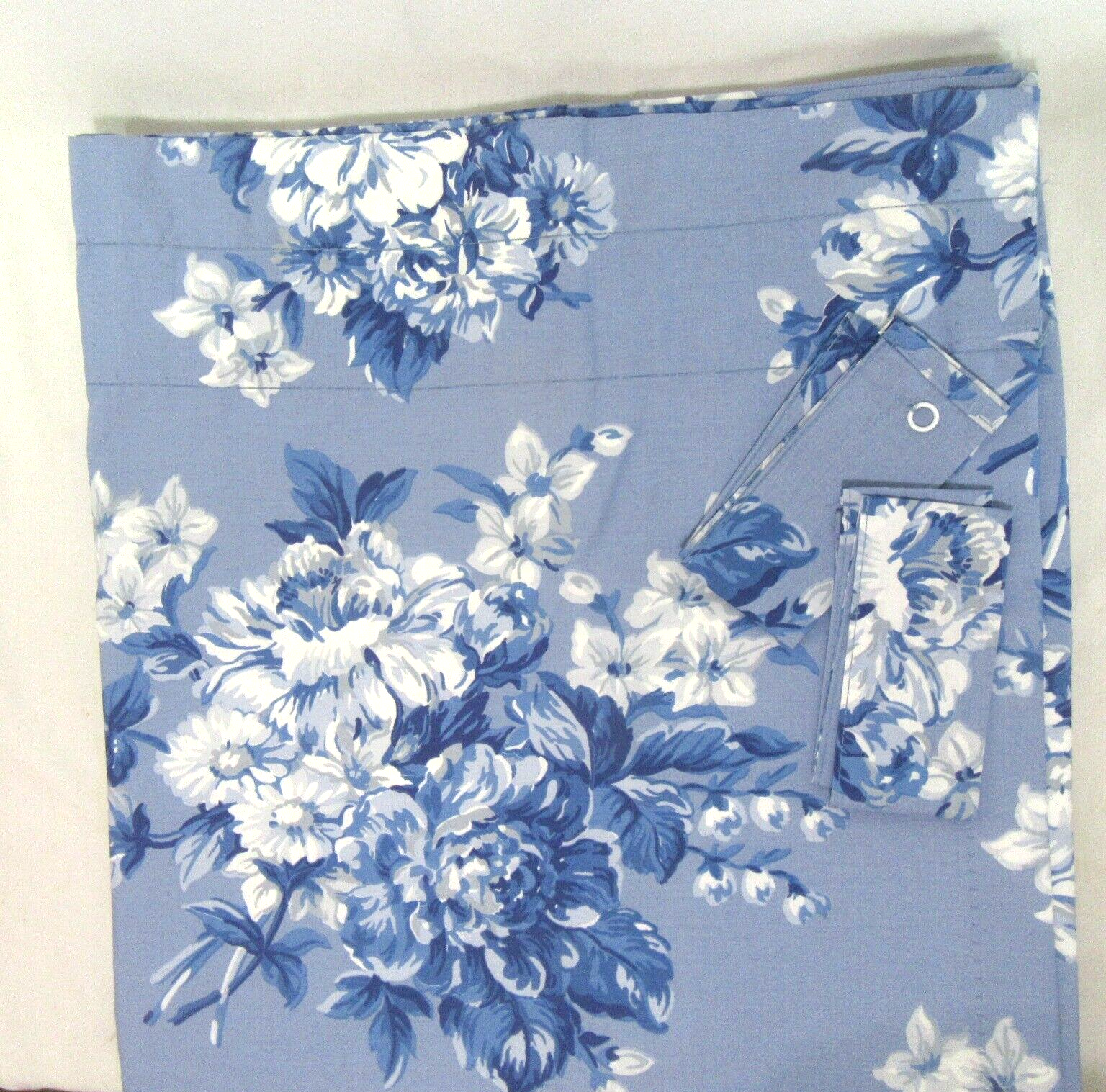 Ralph Lauren Grace Floral Blue 3-PC Drapery Panel with Tiebacks - $180.00